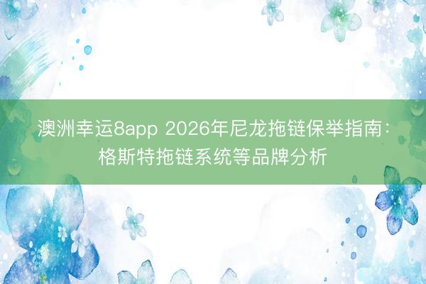 澳洲幸運8app 2026年尼龍拖鏈保舉指南：格斯特拖鏈系統等品牌分析