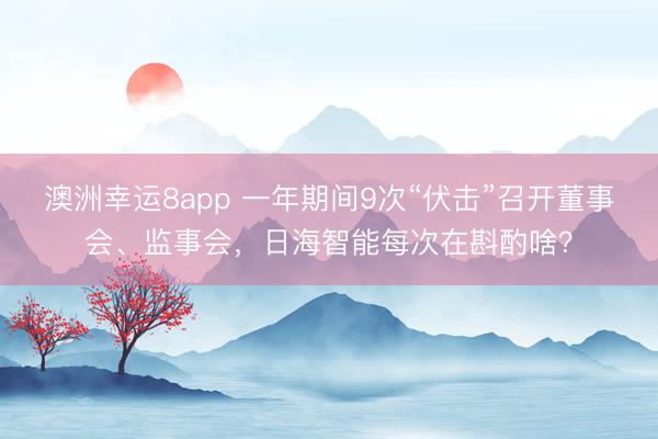 澳洲幸運(yùn)8app 一年期間9次“伏擊”召開董事會(huì)、監(jiān)事會(huì)，日海智能每次在斟酌啥？